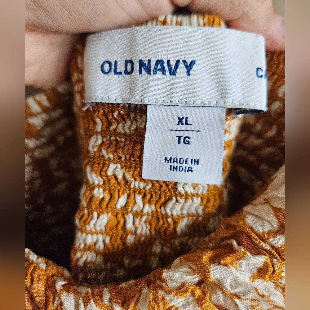 Old Navy |  Floral Dress in Mustard and White - Picture 4 of 5